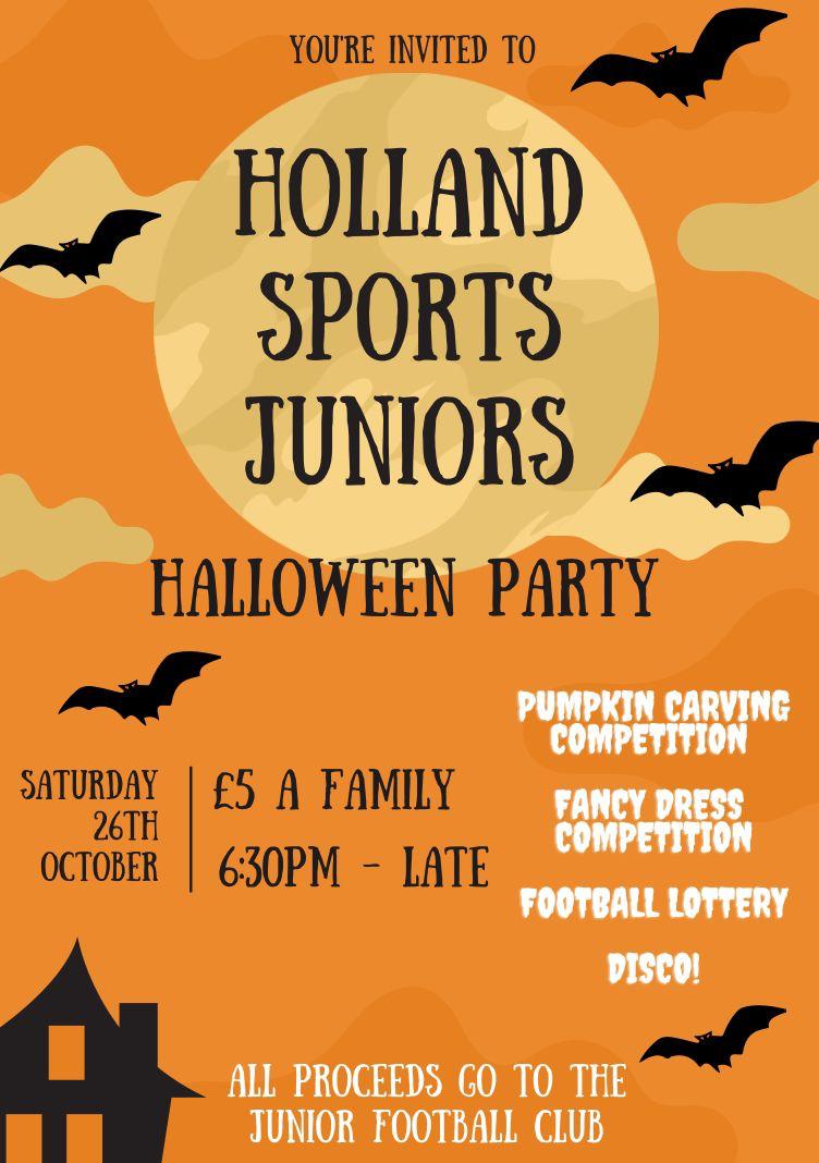 CANCELLED - Halloween Party - HSFC Juniors - 26th October 6:30pm